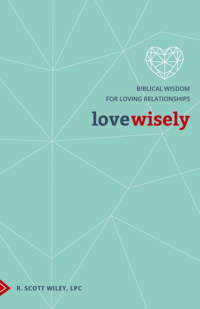 A poster of love wisely with a blue background